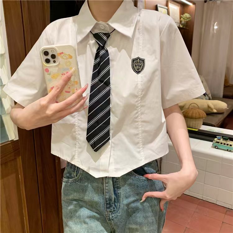 Áo Sơ Mi Tay Ngắn Dáng Rộng Cổ polo Thời Trang Cho Nữ