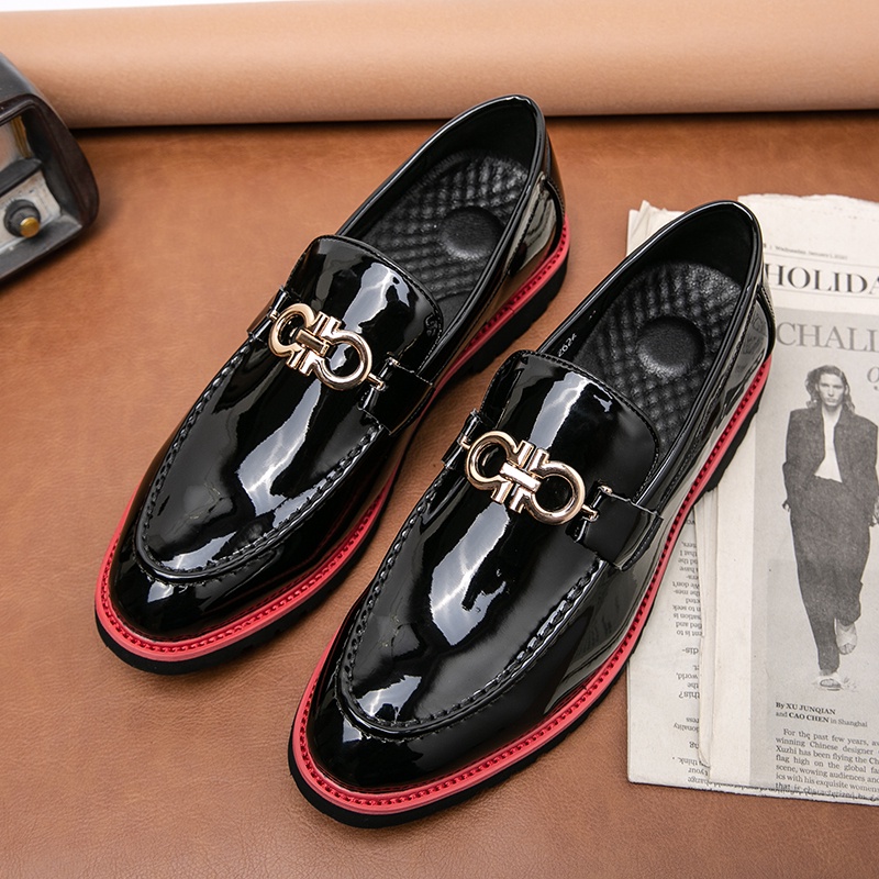 Giày Lười Da Trơn Màu Thời Trang Dành Cho Nam / Size 38-48