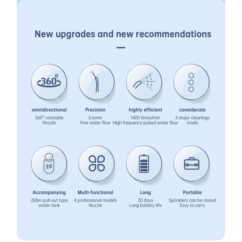 Máy súc miệng, máy làm sạch răng, máy tăm nước điện gia dụng cầm tay, máy làm sạch răng, vết ố và vôi răng