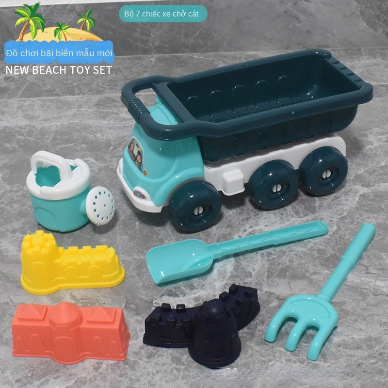 Bộ Đồ Chơi Xe Đẩy / Xe Hơi / Đồng Hồ Cát Cỡ Lớn In Hoạt Hình Dễ Thương Thời Trang Đi Biển Mùa Hè Cho Bé