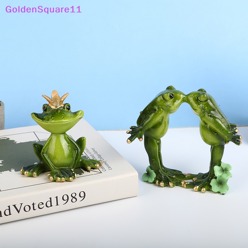 Mô Hình Cặp Đôi Ếch Hoạt Hình Bằng Resin Dễ Thương Trang Trí Nhà Cửa