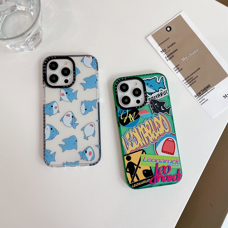 Casetify Ốp Điện Thoại tpu silicone Mềm Hình Cá Mập Xanh Cho iphone 14 15 12 13 pro max