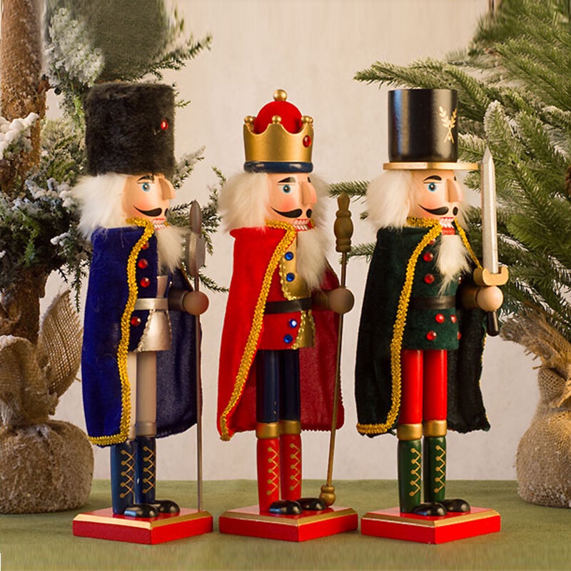 Búp Bê Gỗ Óc Chó 38cm Dùng Trang Trí Nhà Cửa Dịp Giáng Sinh