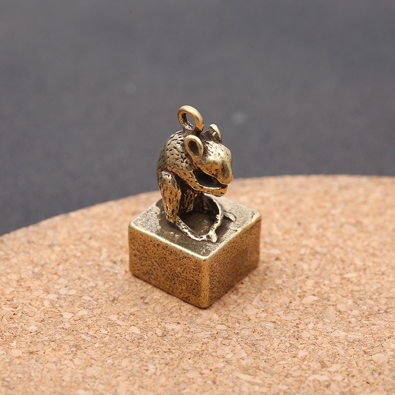 Tượng Trưng Bày Phong Thủy Bằng Đồng Hình Ấn 12 Con Giáp, Trang Trí Bàn Làm Việc, Đem Lại May Mắn