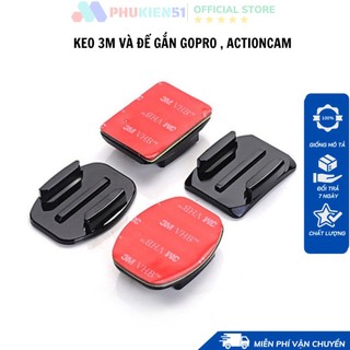 Keo 3M và đế dán nón bảo hiểm cho camera hành trình Gopro, Actioncam siêu dính