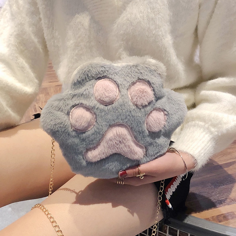 BOYASHI Túi Đeo Chéo mini Hình Bàn Chân Gấu Màu Sắc Đơn Giản Phong Cách Hàn Quốc Dành Cho Nữ
