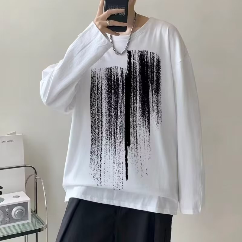 Áo phông nam big size có size lớn M-8xl Áo Thun Tay Dài Oversize Chất Liệu Cotton In Họa Tiết Thời Trang Mùa Thu Cho Nam Và Nữ