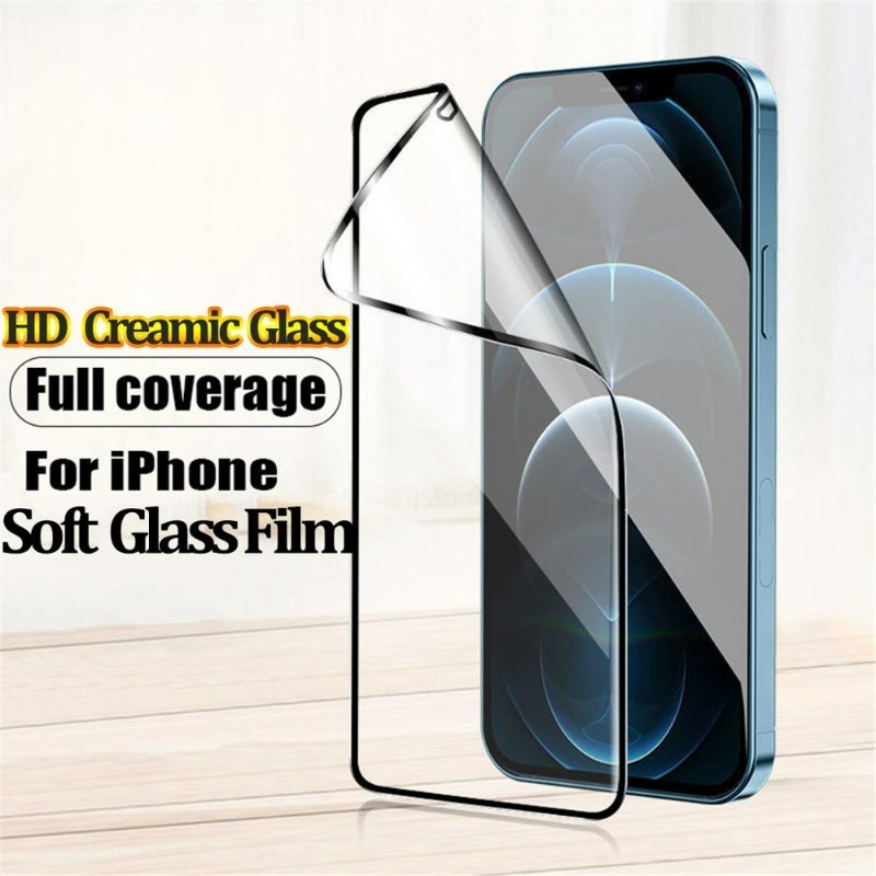 Màng kính mềm 9d gốm cho iphone 14 13 12 11 pro max 14pro 14plus 13pro xr xs max 6 6s 7 8 plus se 2020 màng trong suốt toàn màn hình chống vỡ chống va đập prote