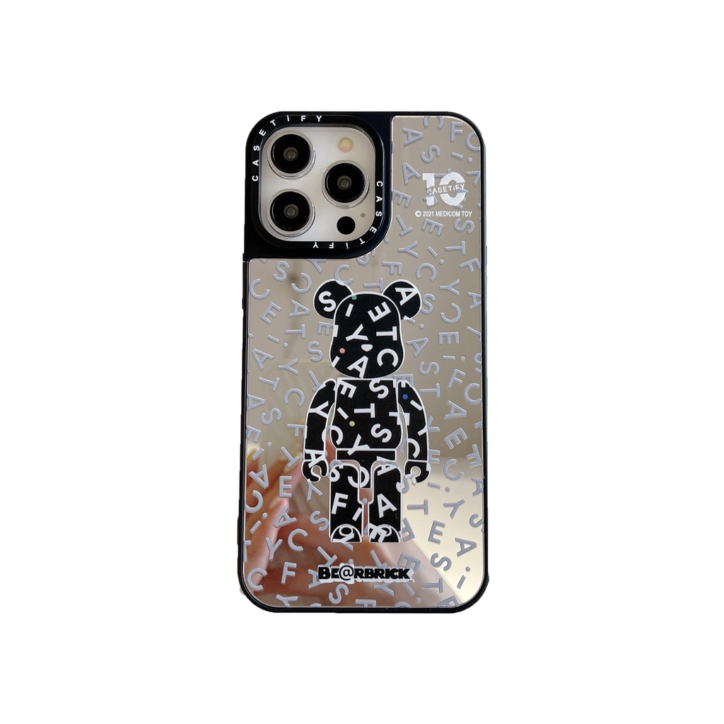 Bearbrick mirror casetify phone case cho iPhone 15 14 13 12 11 pro max plus, vỏ cứng