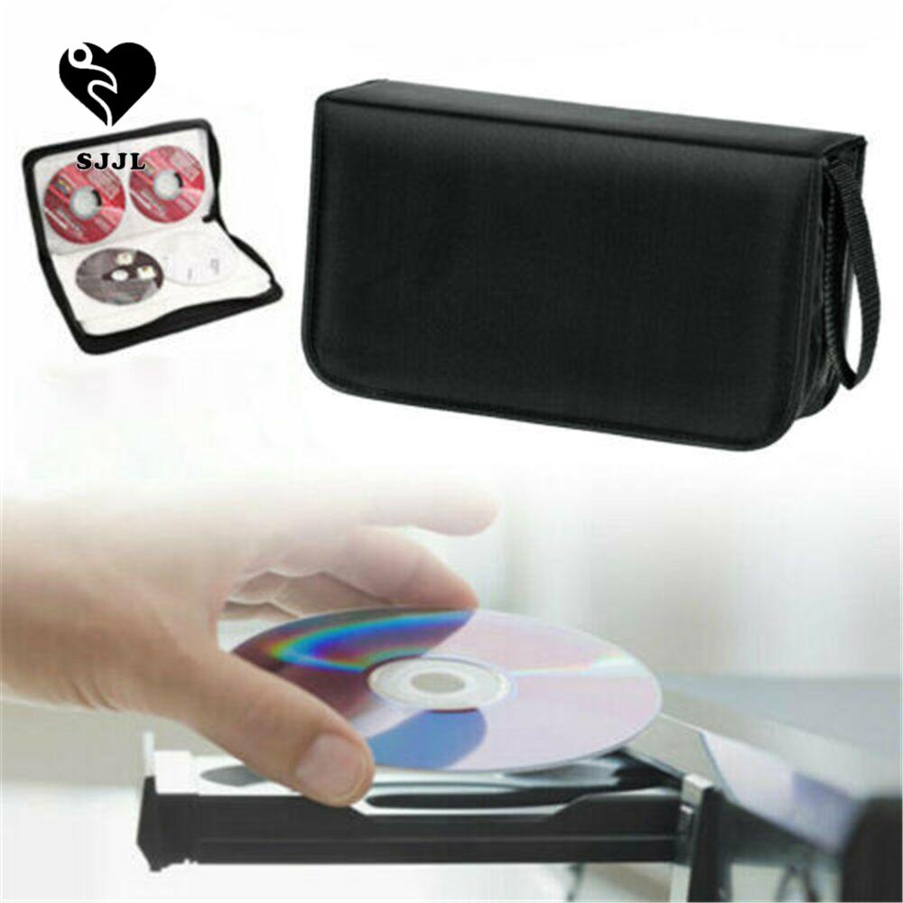 SJJL Ví đĩa pu cho vcd dvd cd túi đựng túi đựng bằng da giả túi đựng túi đựng