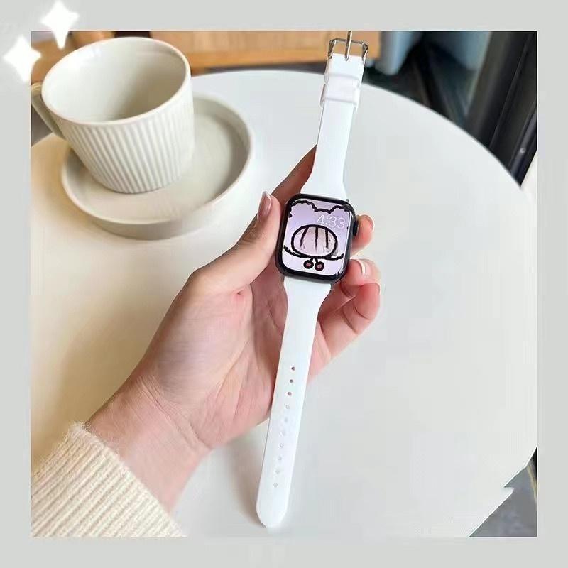 Dây Đeo Silicon Sắc phụ nữ mảnh mai eo nhỏ Cho Đồng Hồ Thông Minh Apple Watch ultra 8 7 6 5 4 45mm 41mm 44mm 40mm 49mm