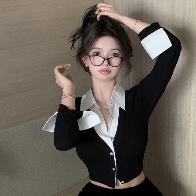 Áo sơ mi COZOK dài tay cá tính thời trang gợi cảm dành cho nữ
