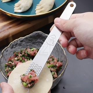 304 thìa nhồi bánh bao bằng thép không gỉ / máy nhồi bông hoành thánh thìa phẳng / muỗng khuấy đầy đa năng / xẻng làm đầy nhà bếp dụng cụ làm bánh bao