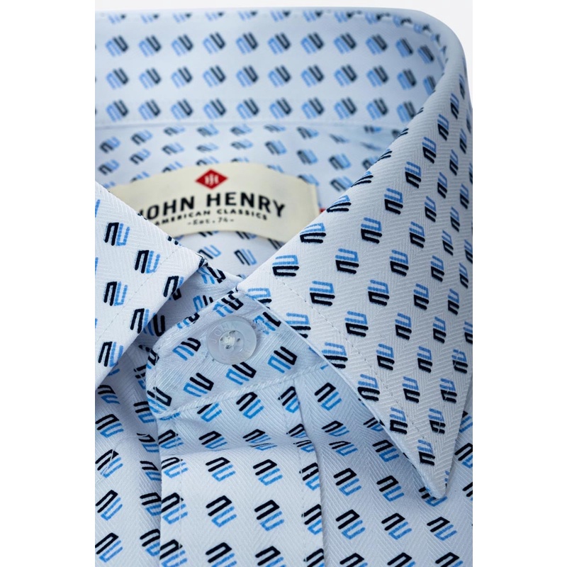 Áo Sơ Mi Nam Tay Ngắn In Họa Tiết , thời thượng, lịch lãm, chỉn chu John Henry - WS23FH25P-SDBB