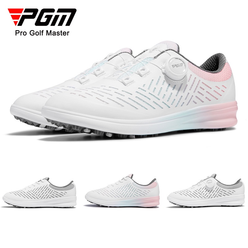 PGM golf nữ giày thể thao thoáng khí gradient bằng sáng chế chống trượt núm ren da sợi nhỏ