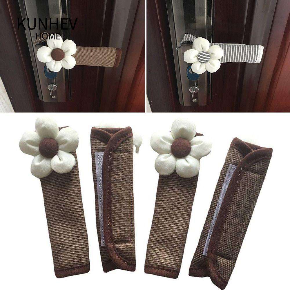 Bọc tay cầm tủ lạnh KUNHEV chống tĩnh điện chống bụi chống trượt thoải mái khi chạm họa tiết hoa dễ sử dụng cho nhà bếp