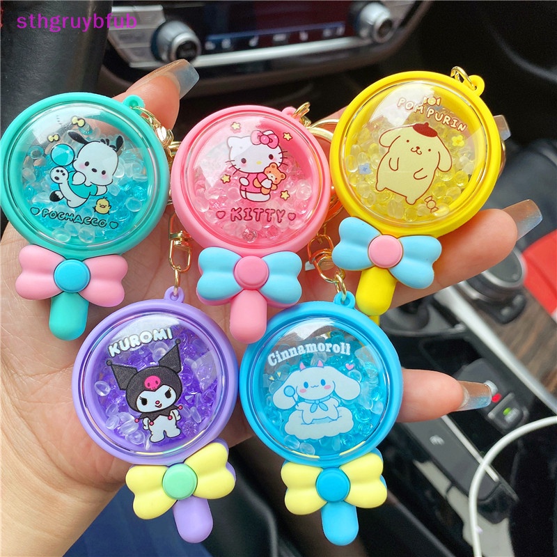 Sthb kawaii sanrio kuromi keychain hạt hương sáng tạo cuộn dễ thương cinnamoroll keyring cặp đôi túi xe hơi mặt dây chuyền người giữ chìa khóa phụ kiện quà tặng vn