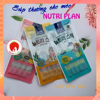 Thức ăn cho mèo súp thưởng Nutri Plan đầy đủ dinh dưỡng gói 4 thanh x 15g