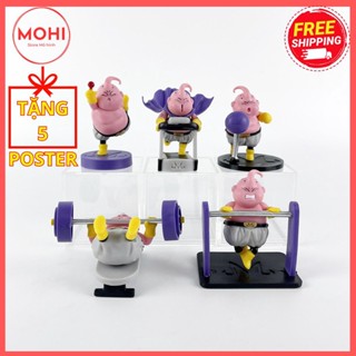 Bộ 5 mô hình Majin Buu Ma Bư Tập thể dục siêu dễ thương- DragonBall ( Tặng 5 Poster )
