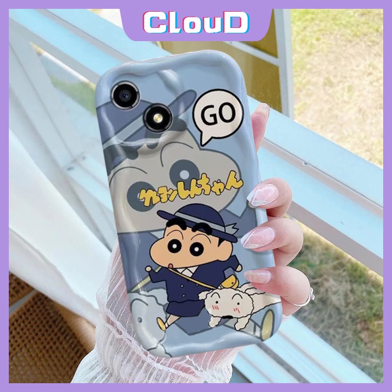 Đối với realme c25y c31 c3 c30 c1 c20 c35 c25 c12 c53 c11 c55 6i 9i c15 c21y c21 c33 5i 5s 7i 5 c25s c20a c2 3d gợn sóng cặp đôi cạnh cong phim hoạt hình hài hước bút chì màu shin-