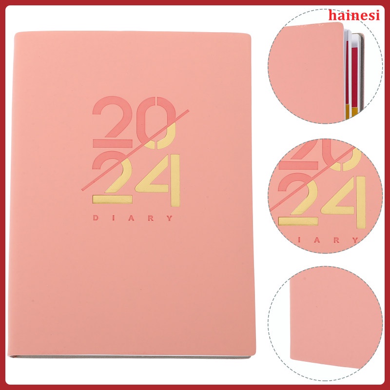 Sổ tay quản lý thời gian planner 2024 lịch trình giả giấy da sinh viên văn phòng hainesi.vn