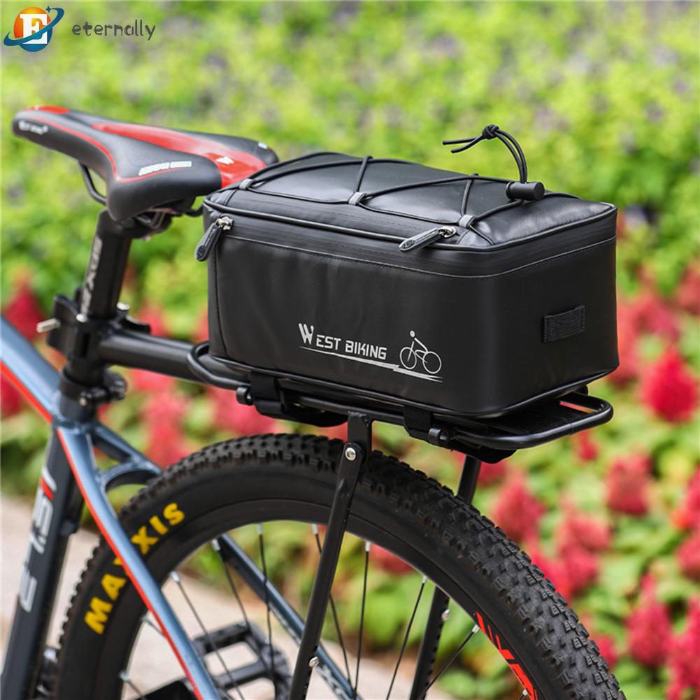 West biking 4l mtb bike back seat storage bag with rain cover saddle bag