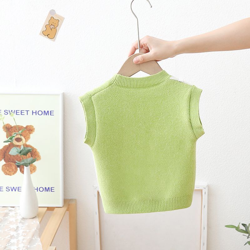 Áo Sweater Dệt Kim Sát Nách In Hoạt Hình Thời Trang Xuân Thu 2023 Cho Bé Trai
