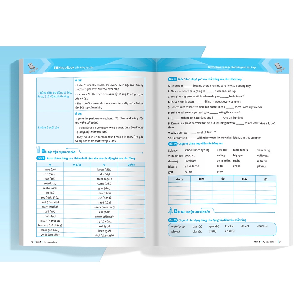 Sách - Luyện chuyên sâu ngữ pháp và bài tập tiếng Anh 6 Global Tập 1 - Chương Trình Mới