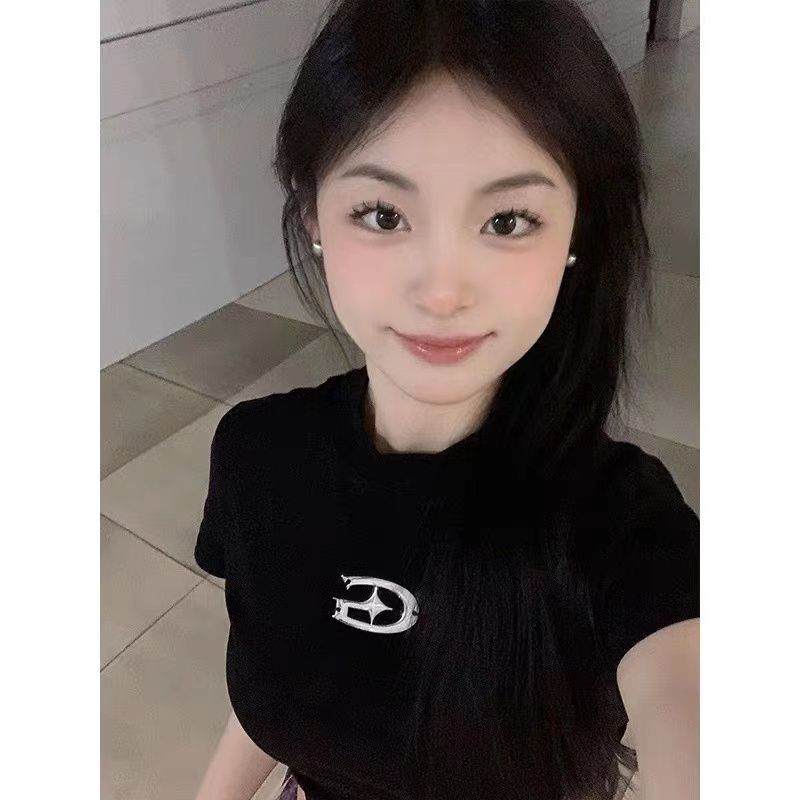 Áo Thun cotton Ngắn Tay Ôm Dáng Thời Trang Mùa Hè Cho Nữ