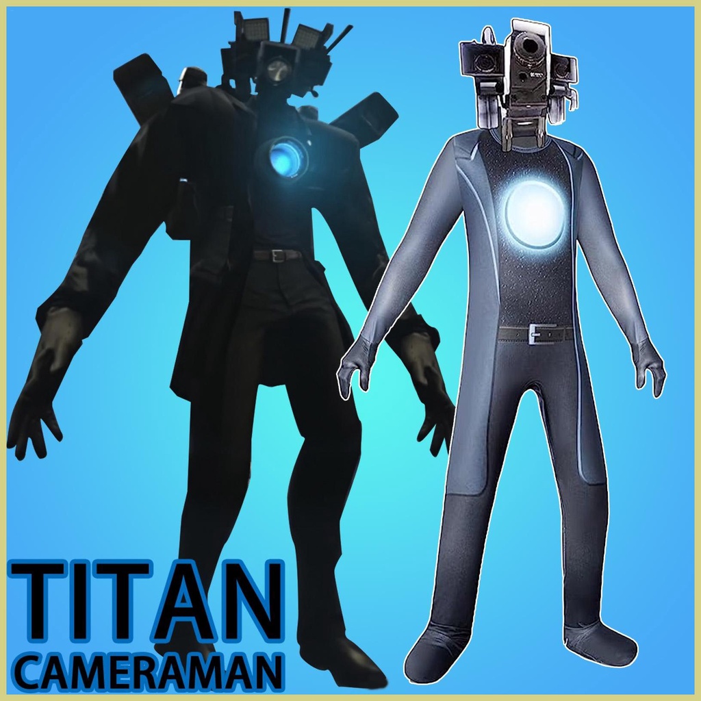 Skibidi toilet tv man cosplay bodysuit / titan cameraman trang phục cho trẻ em  aseavn