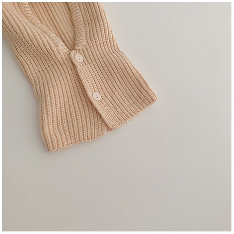 Mũ Len Kèm Khăn Choàng Cổ Màu Trơn Giữ Ấm Tai Thời Trang Hàn Quốc Cho Bé Trai Và Gái