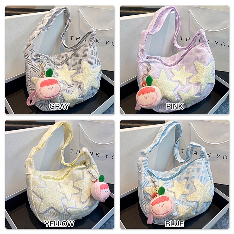 SHIHUI All-match nhật bản túi vải thường túi cô gái dễ thương túi thời trang messenger túi đeo vai ngôi sao năm-điểm mới