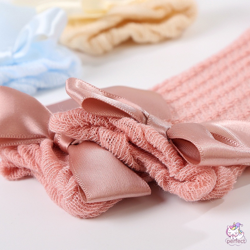 Baby socks for kids girl cotton soft anti-slip knitted socks for children girls bow tie princess socks mid-range socks