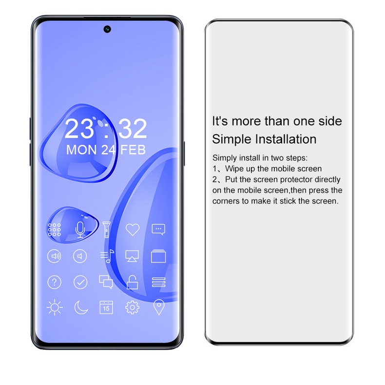 Bảo vệ màn hình bằng kính cường lực cong full cover cho oppo find x x2 x3 x5 pro reno 8t 3 4 5 6 10 pro plus
