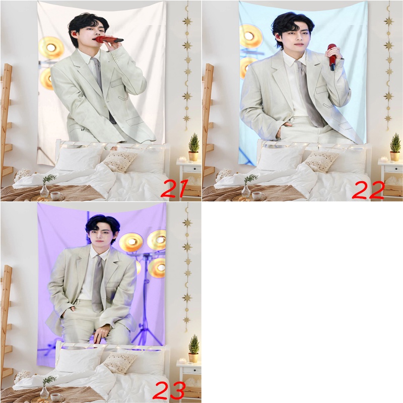 Kim tae-hyung tấm thảm có clip bts v    tấm thảm polyester treo tường tấm thảm trang trí nội thất