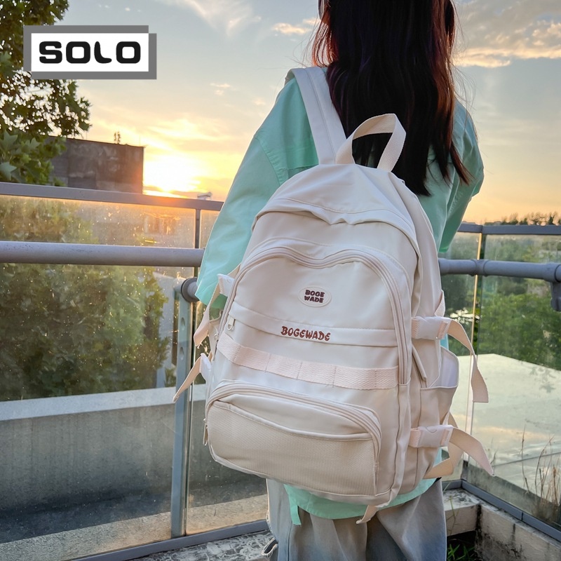 Solo Balo Nữ cặp đi học balo du lịch balo nữ da 2023 NEW K96T2GD