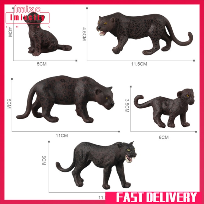 Imixcity mô phỏng mô hình động vật đồ chơi hình hành động tĩnh con báo hoang dã trang trí trẻ em thu thập quà tặng đồ chơi