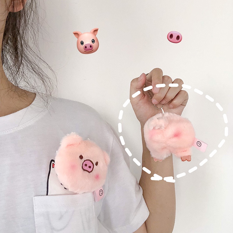 Dễ Thương Móc Khóa Hình Chú Heo Hồng Nhồi Bông Đáng Yêu