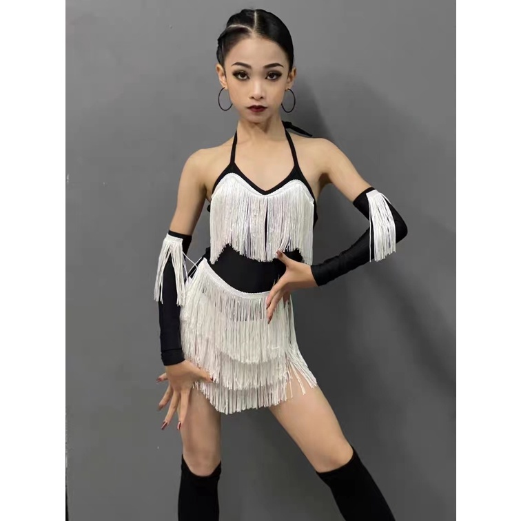 Trang phục khiêu vũ latin phong cách mới quần áo cô gái mùa hè one-piece thời trang biểu diễn váy influencer thực hành quần áo chuyên nghiệp
