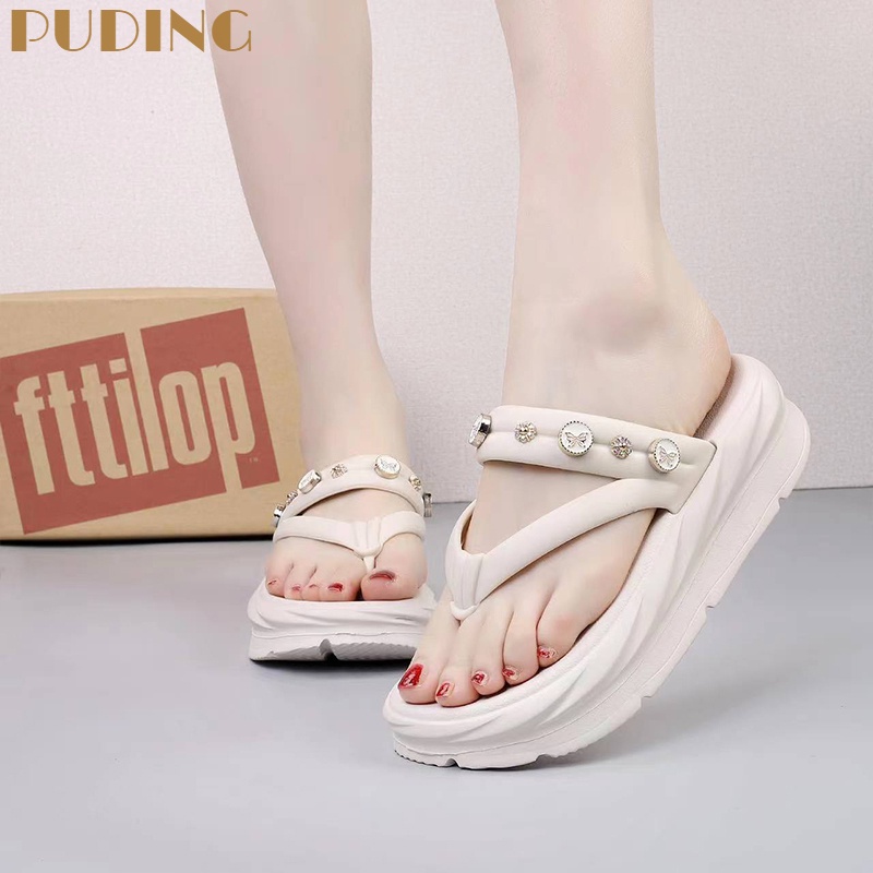 (5-6cm).Eva women's platform flip-flops. Dép nữ cao-raising platform. Phụ nữ non-slip wet bath slippers. Thời trang nữ four-leaf clover dép.