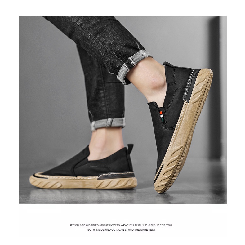Lụa băng thoáng khí mới phiên bản hàn quốc giày hợp thời trang cho nam giày vải thường