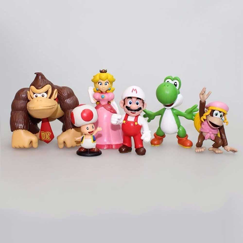 6 Pcs Super Mario Mini Figure Cute Toys Doll Action Figures Collection Gift