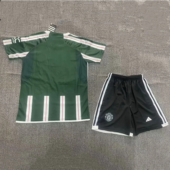 Trẻ em 23-24 man-utd mu sân nhà thứ 3 áo bóng đá set manunited tops quần short suit