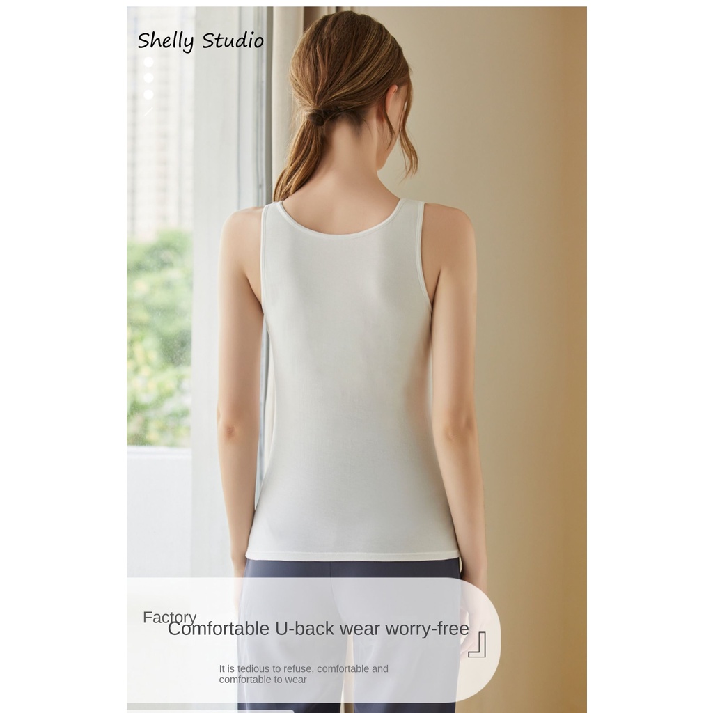 Áo Thun Ba Lỗ Sát Nách Màu Trơn Có Mút Ngực Phong Cách Nhật Bản