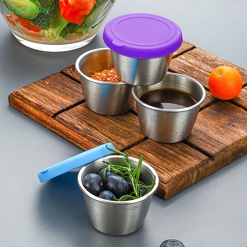 Orgiaohoy 1 cái salad dressing container to go chén nước sốt bằng thép không gỉ có thể tái sử dụng salad cà chua mù tạt hộp đựng nước sốt leak-proof bowl vn