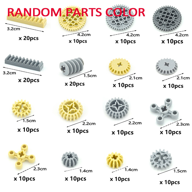 Bộ 638 Cái Trục Bánh Răng Chéo Cho Xe Lửa Đồ Chơi Tương thích với LEGO