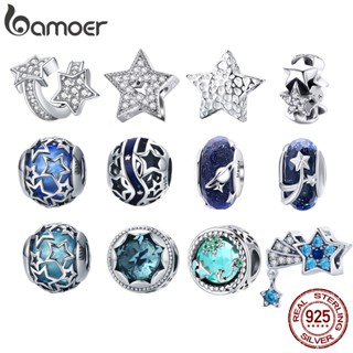 Hạt charm BAMOER bạc 925 họa tiết ngôi sao thời trang cho nữ