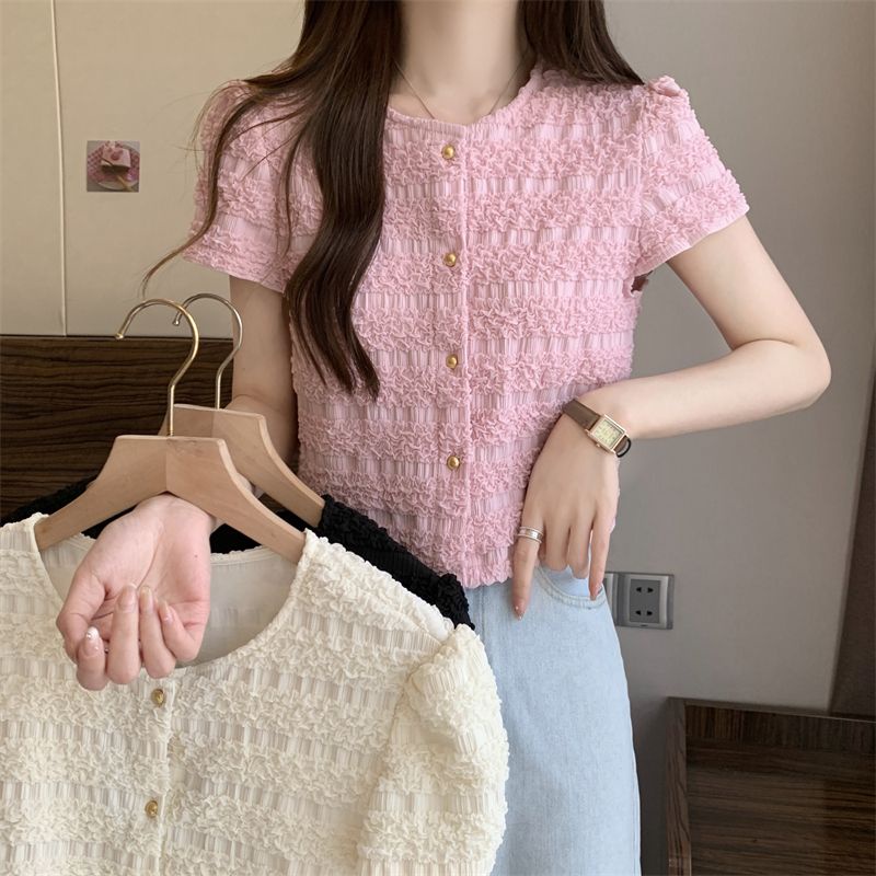 Áo Thun Ngắn Tay Cổ Tròn Phong Cách Hàn Quốc Thời Trang Mùa Hè Hàng Mới