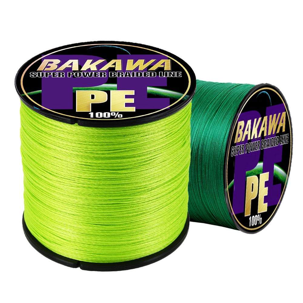 Cuộn Dây Câu Cá BAKAWA 8X Bện 8 Sợi 300M 500M Chất Liệu PE
