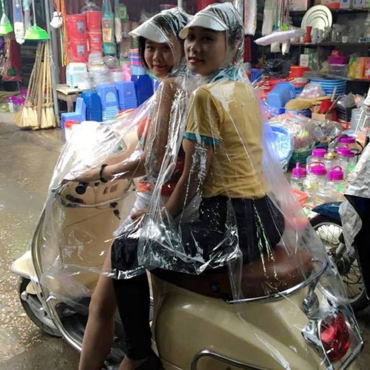 Áo mưa vi sinh trong suốt loại 2 đầu